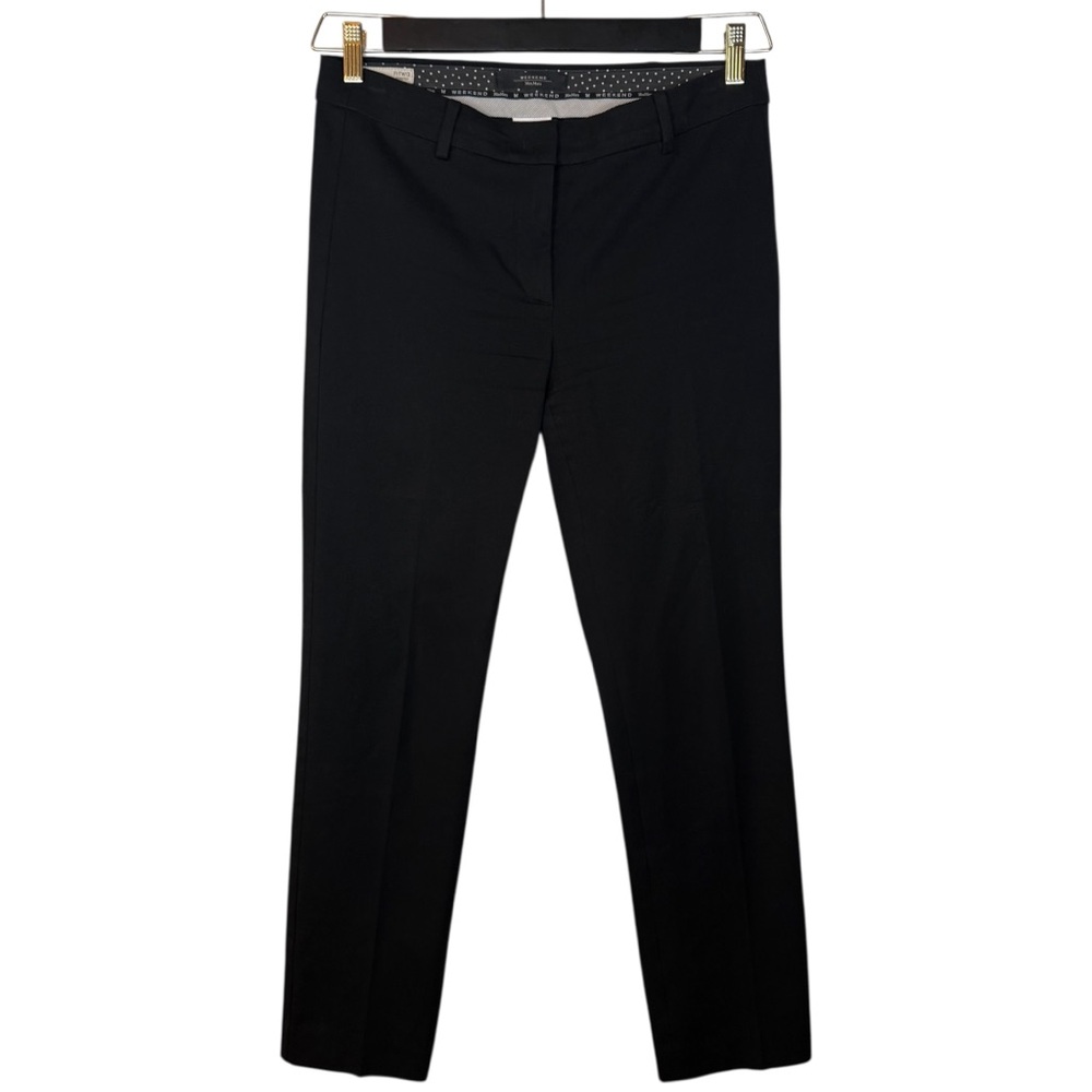 Weekend Max Mara Black Cigarette Pants Size 42 US 6 Stretch Slim Minimalist